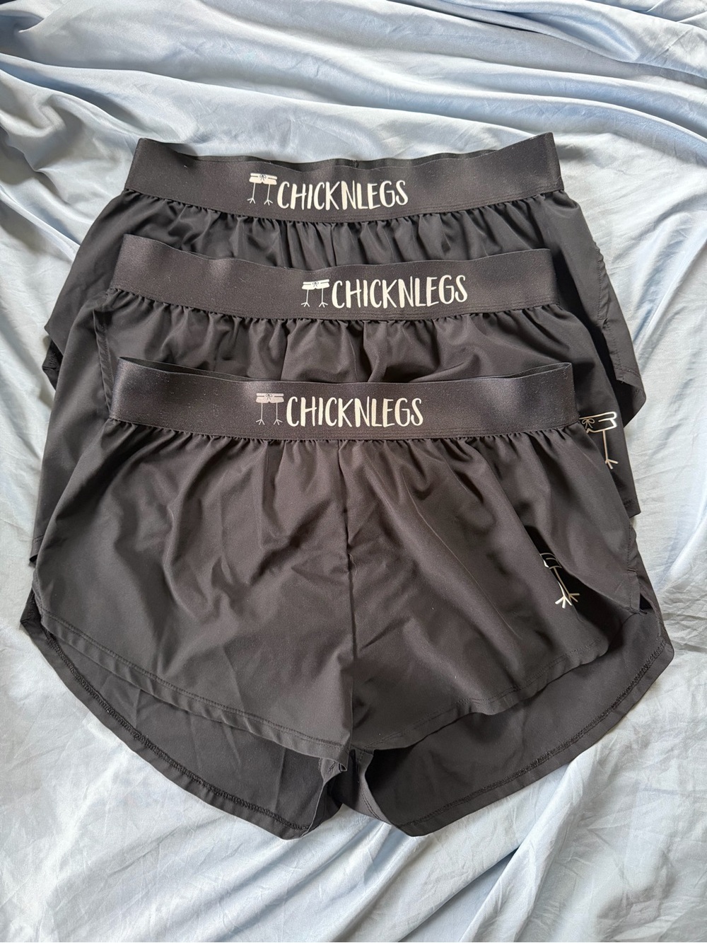Set of 3 Chicknlegs Women's 1.5” Split Shorts - Black